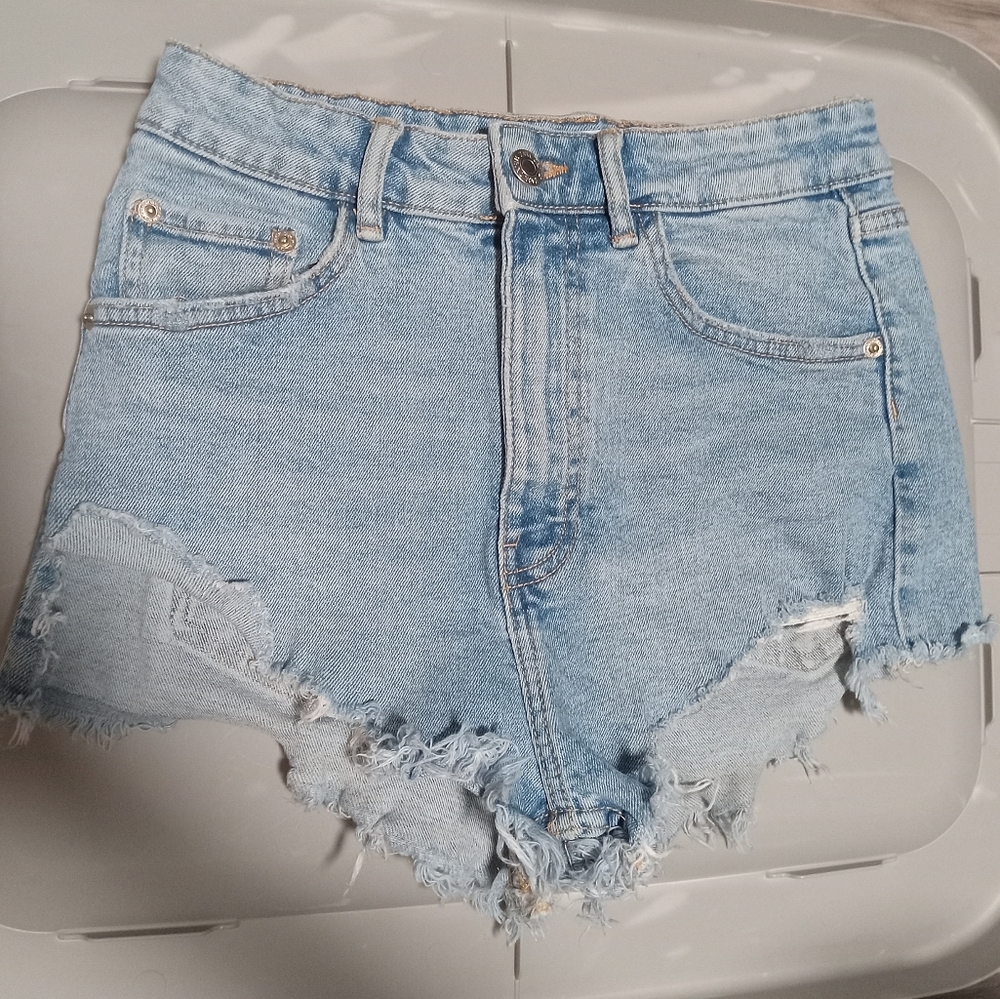 Zara High Rise Denim Shorts sz 4